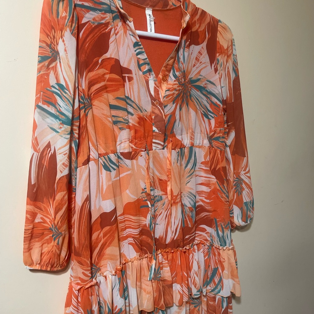 Floral Orange Dress